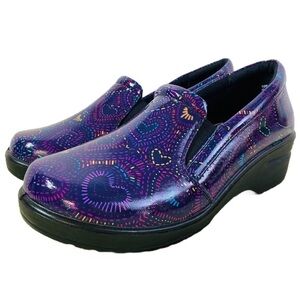 Easy Works Bind Clogs Purple Hearts 10 Wide Wide